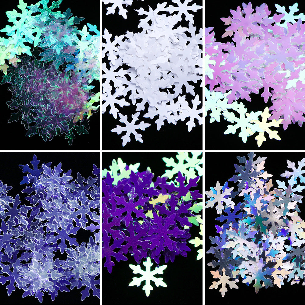 Christmas Manicure Snowflake Laser Sequined Suit Ins Popular Nails Christmas Nail Sequins